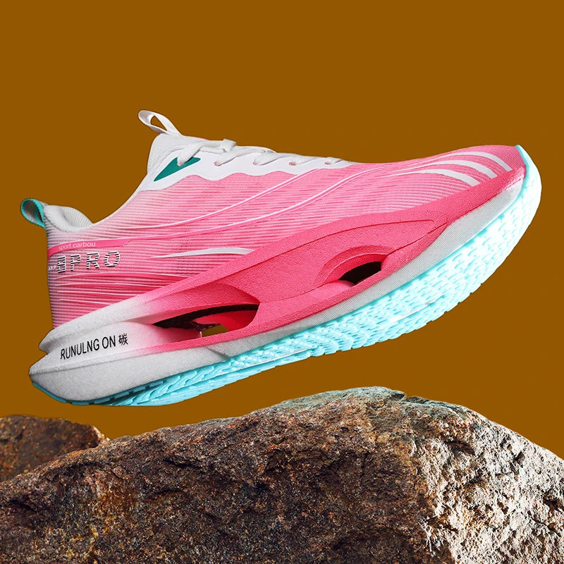 Men's Casual, Comfortable and Fashionable Road Running Shoes, Stable Inversion, Sports and Outdoor, Lace-Up Design, Low-Top Style, Fabric Upper and Comfortable Insoles, Non-Slip Wear-Resistant Soles, Geometric Patterns, Suita