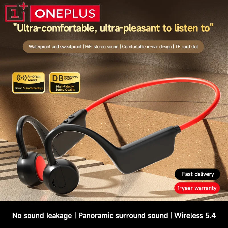 OnePlus Bluetooth Earphones Bone Conduction Headphone Wireless Open Headset Hands-free Waterproof Sports Earphones With Mic
