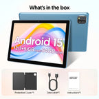 Latest Global Version Android 15 Tablet, 10-inch Tablet, Quad-core Processor, 1280*800 Resolution, 12 (3+9) GB RAM, 64GB Storage