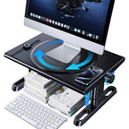 Oatsbasf Computer Monitor Stand Laptop TV Holder Monitor Shelf 360° Rotation Computer Desk Height Adjustment 50LB Load Bearing