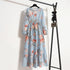 Spring Summer Women Maxi Dresses Casual Full Sleeve Floral Printed O-neck Woman Bohe Beach Party Long Dress Mujer Vestidos