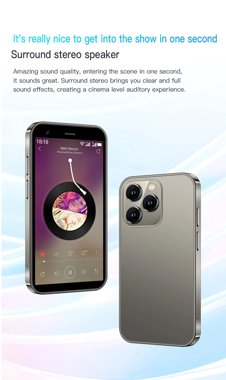 SERVO 15SE Mini Smartphone 3G WCDMA WiFi Hotspot Android OS Play Store WhatsAPP 2GB+16GB 2 SIM Card 3.0" Super Small Smart Phone