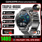 2026 New TANK Ultra 1400mAh Battery Military Smart Watch 10ATM Waterproof Heart Rate Tactical LED Flashlight Men Sports Bracelet
