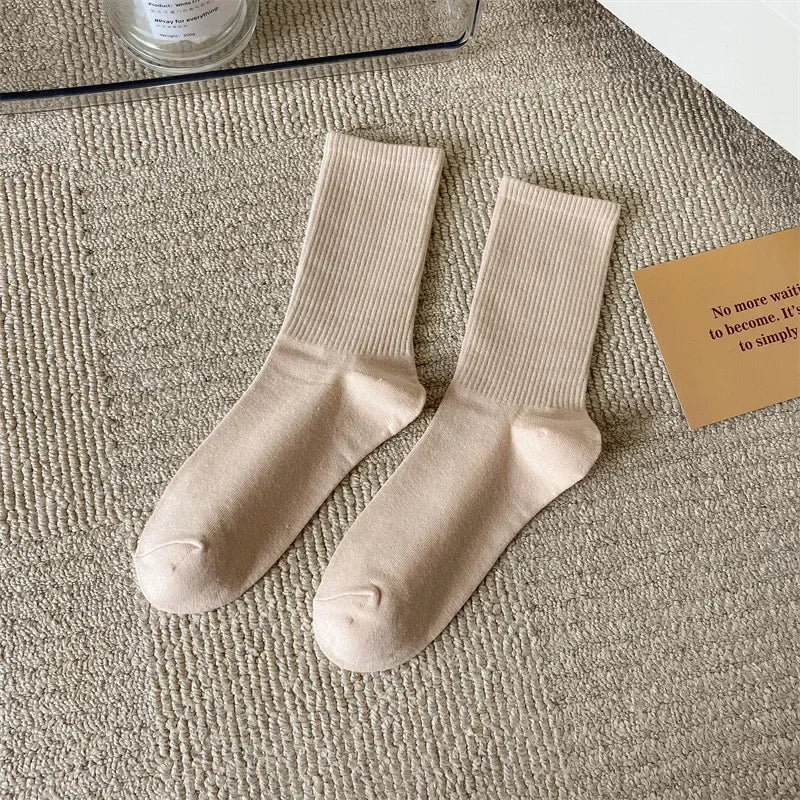 33 Colors Summer Cotton Soft Socks Happy Colorful Women's Mid-tube Stocking Fashion Trend Red Green Ankle Sox Autumn Hosiery