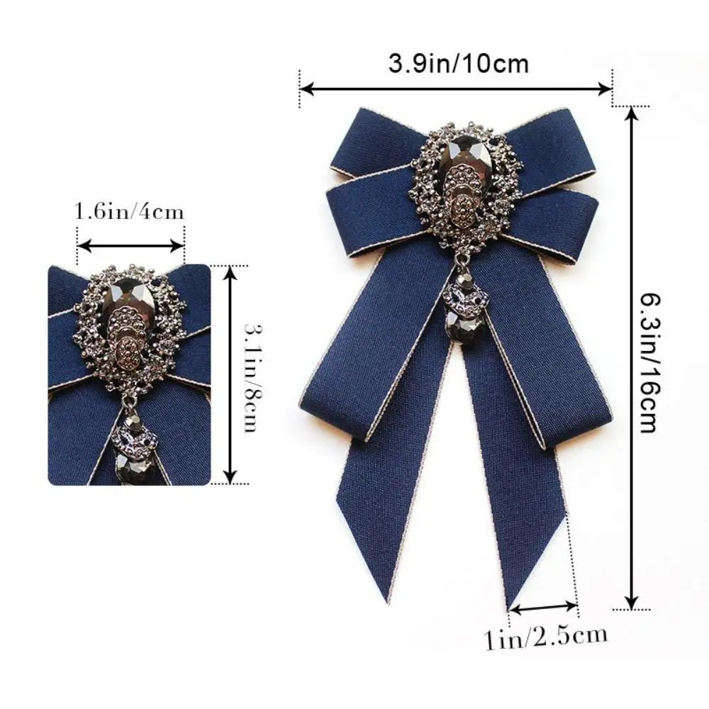 Fashion Ribbon Ribbon Bowtie Rhinestone Crystal Bow Tie Fabric Cloth Art Handmade Neck Tie For Men and Women