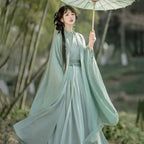 China Traditional Hanfu Women Evening Dresses Elegant Fairy Skirt Loose Big Sleeves Elegant Dress Banquet Dance Clothes Spring