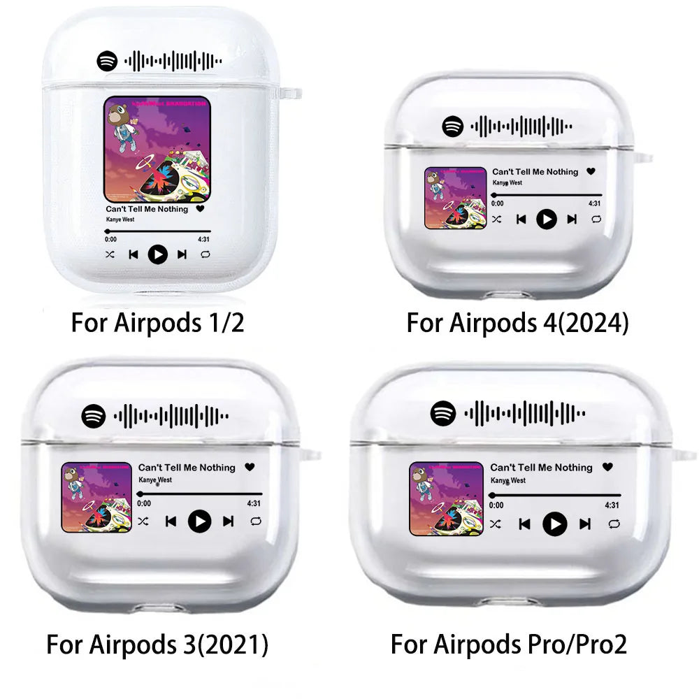 Creative Music Album Case for Airpod Pro2 1 2 3 4 Pro Rapper Kanye Wireless Headphone Cover for Air Pods 4rd Gen