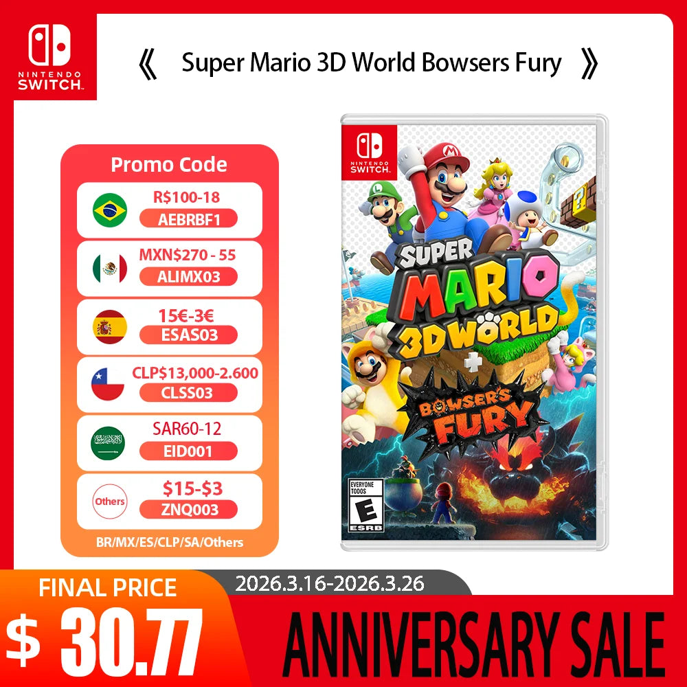 Nintendo Switch Game - Super Mario 3D World Bowsers Fury - 100% Official Original  Physical Game Card for Switch OLED Lite