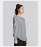 STOUREG Yoga Cover Up, Breathable Sportswear, Loose Fitness Shirt, Plus Size Workout Tops, Summer Cooling T-shirt