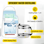 VEVOR 4L Water Distiller Filter Machine Distilled Distillation Purifier Moonshine Apparatus DIY Dispenser Kit for Home Appliance