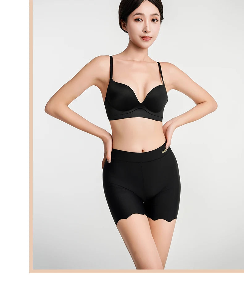 2pcs Seamless Safety Shorts Womens Ice Silk Summer Anti Rub Underwear Boxers Under Skirt Panty Big Size Short Leggings 40-100kg