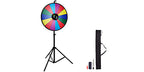SucceBuy 18 Inch Tabletop Color Prize Wheel w/ Folding Tripod Floor Stand 14 Slots Dry Erase for Win Fortune Spinning Stand Game
